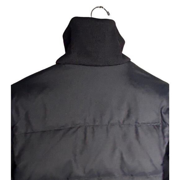 Old Navy Puffer Coat Size Medium Vintage Black Side Panels Down Feather FLAWED - Picture 10 of 13